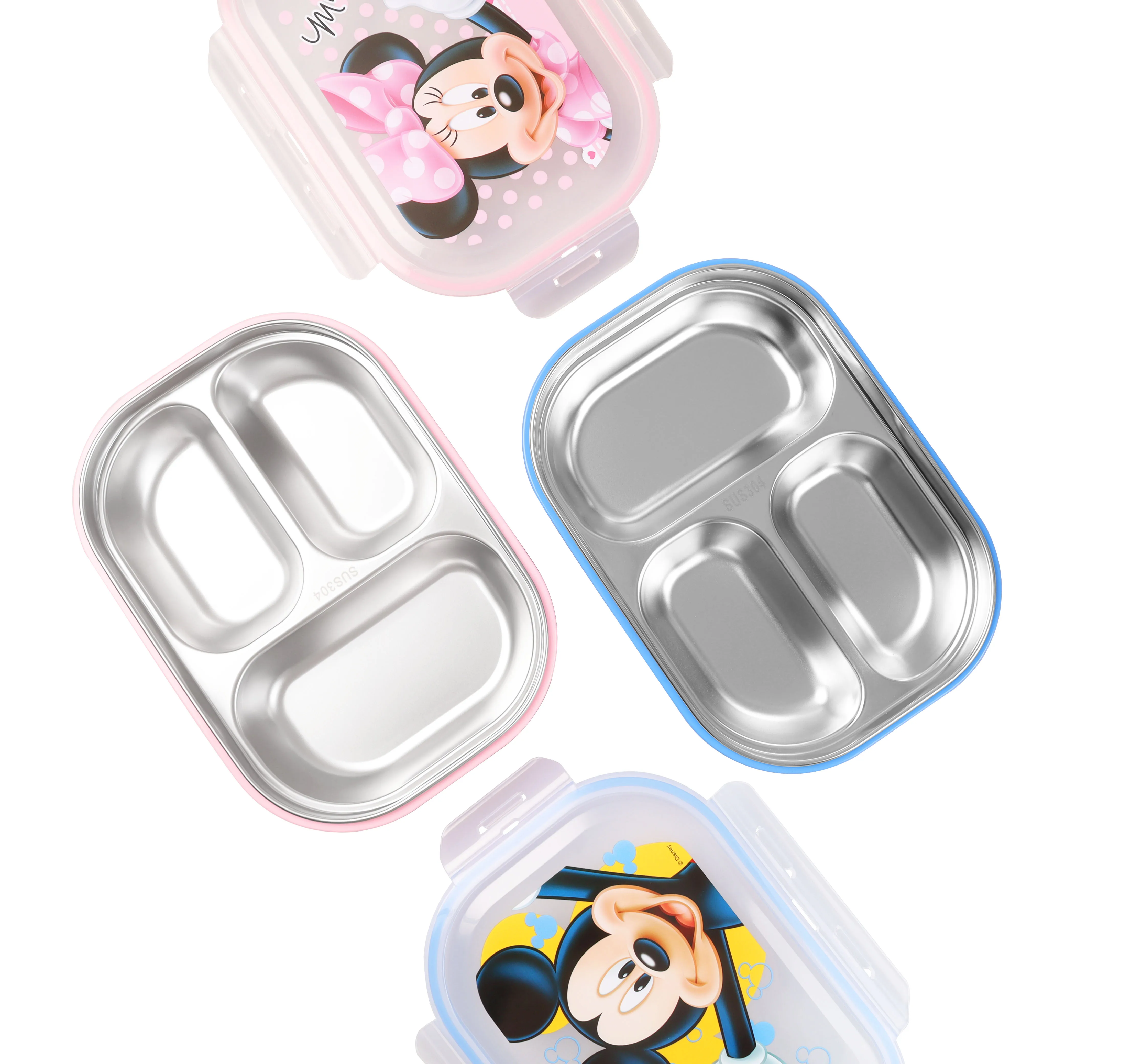 Disney lunch-box,dinner pail,children tableware,dinnerware,stainless steel liner,removable,frozen,McQueen,Monsters,MickeymMinnie