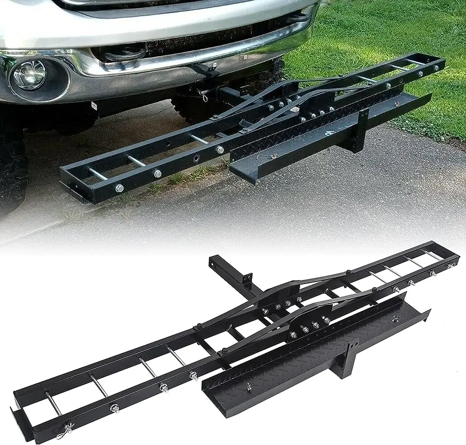 Steel Motorcycle Hitch Carrier Heavy Duty Dirt Bike Hauler Hitch Mount Rack