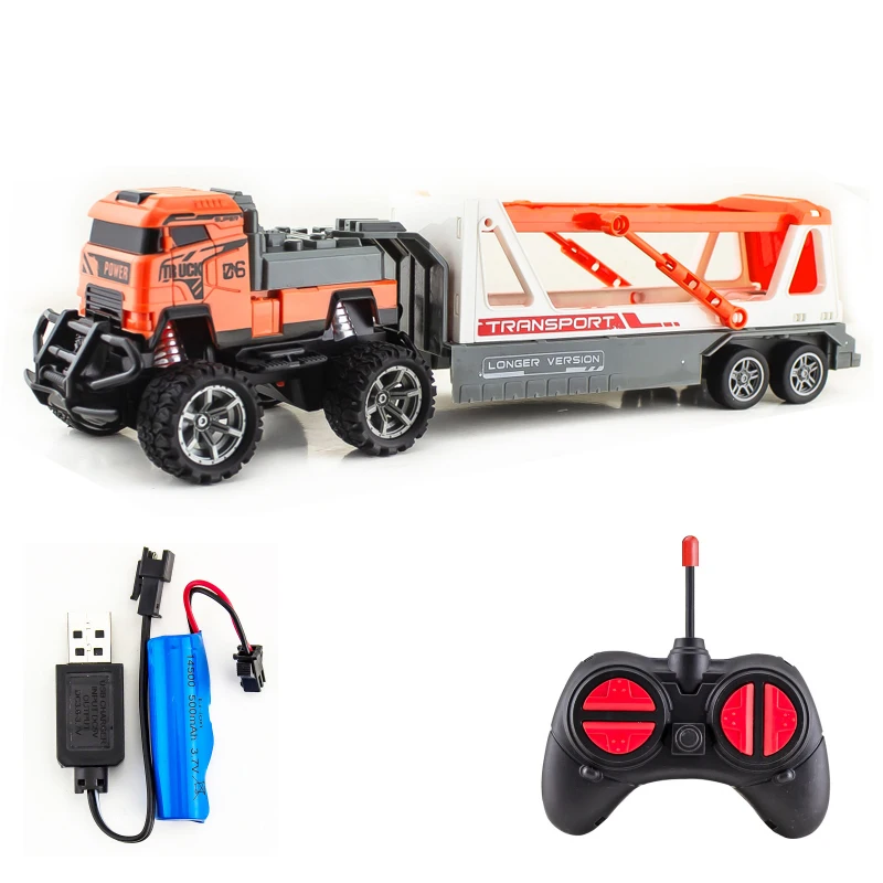 MJ TOYS 27MHZ 1/30 RC Loading Vehicle toys 4CH Remote Control Dump Tractor Toy with lights for kids