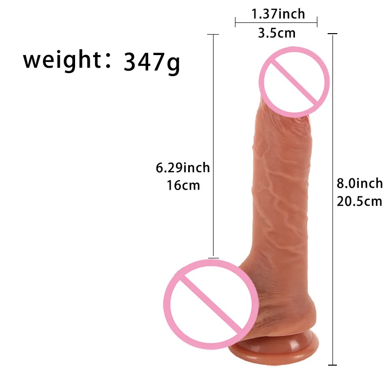 Double-Layered Brown Soft Liquid Silicone Dildos New Adult Sex Toys for Male and Female Simulated Utensils
