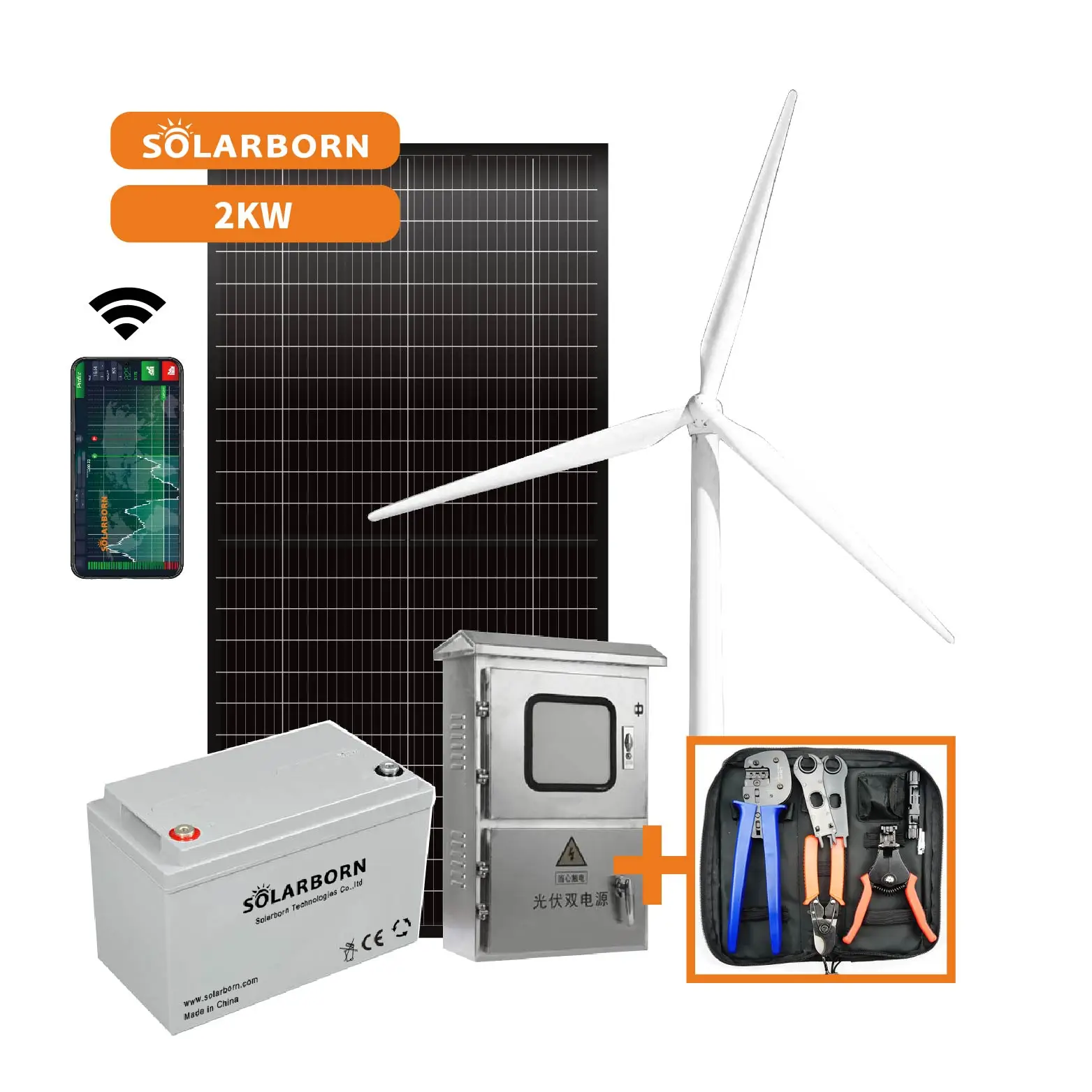 
Solarborn 1kw 2kw Off Grid Hybrid Price Solar Panel Power Solar System Home 