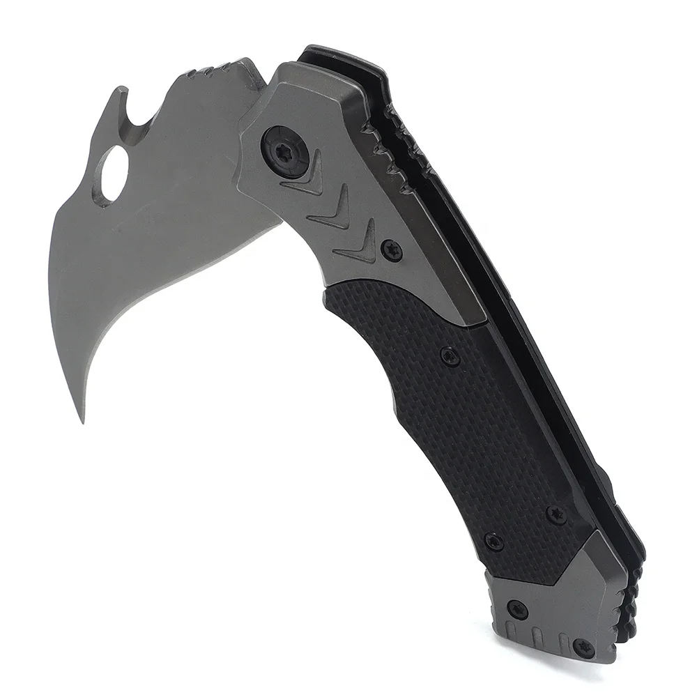 Wholesale Wood Handle Folding Camping Survival Pocket Mushroom Knife with Cutting Curved Blade