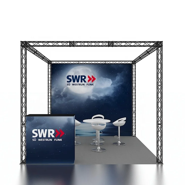 10x10 Hot Sale Lightweight Portable Modular Polyester Fabric Backdrop Expo Fair Aluminum Truss Stand Promotion Trade Show Booth