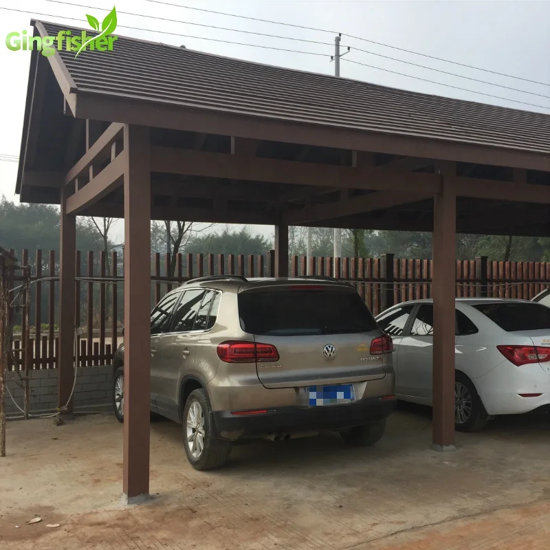 Wood Plastic Composite WPC Shed Carport Car House Design