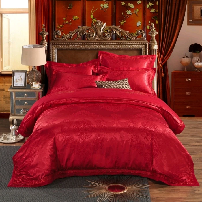  Jacquard Design All Season Down Alternative luxury silk comforter sets bedding