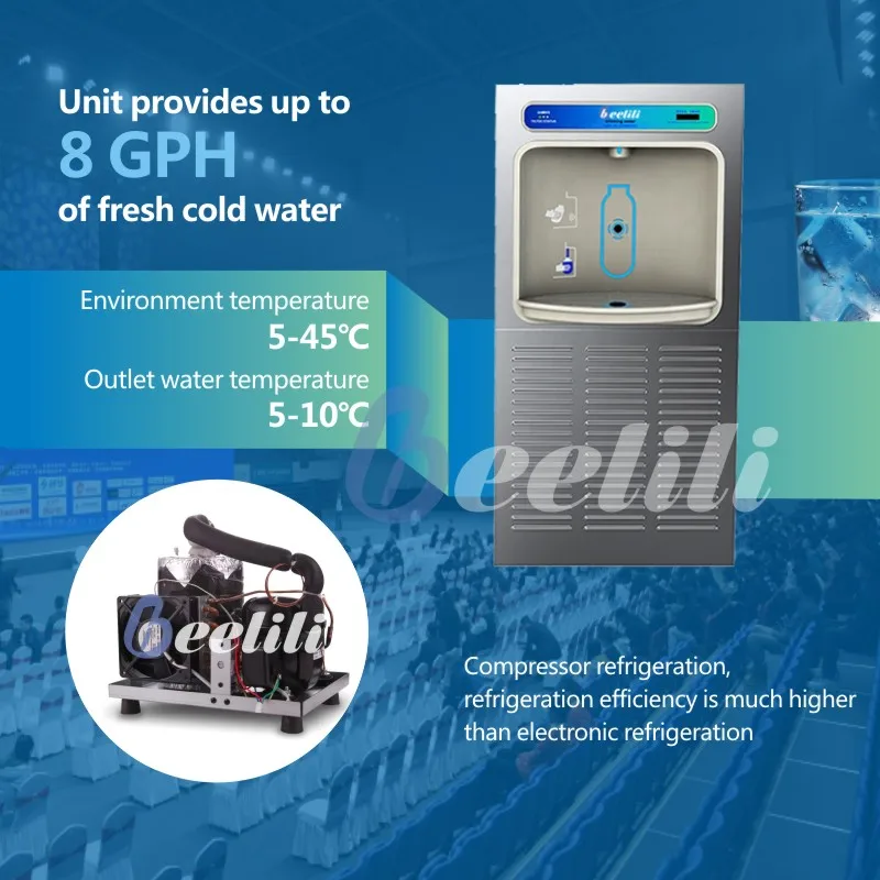 Touch-less Automatic hot and cold Motion Sensor Drinking Wall-mounted Water Dispenser for Public