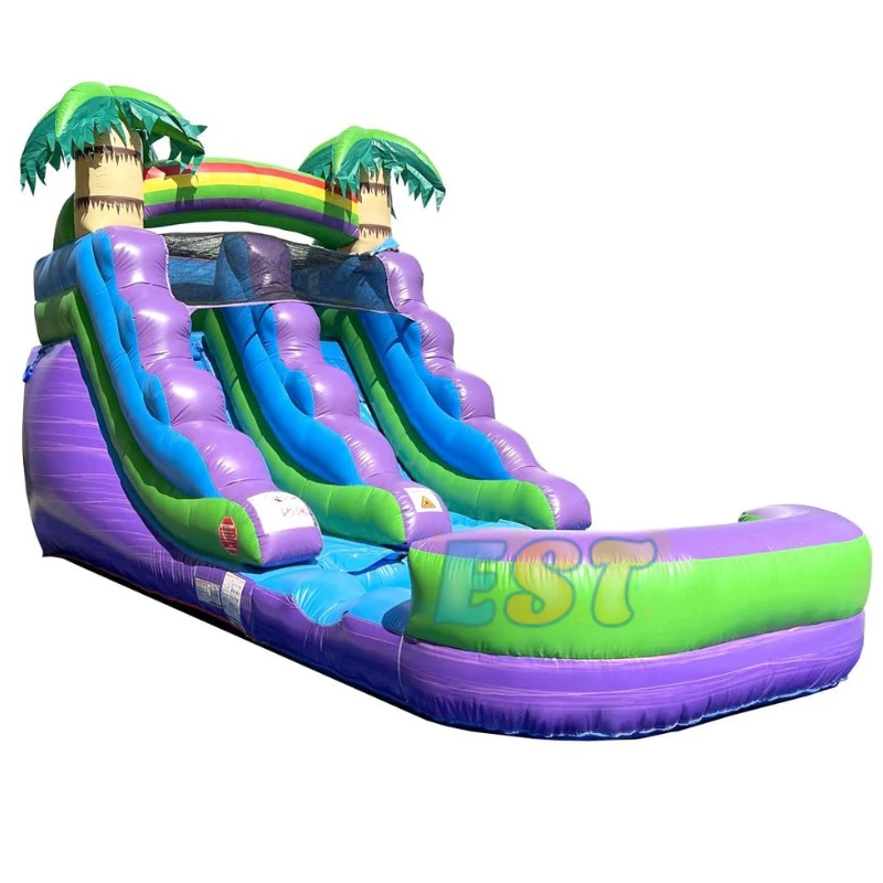 Commercial grade kids inflatable water slides backyard giant adult size inflatable slide with swimming pool for adult