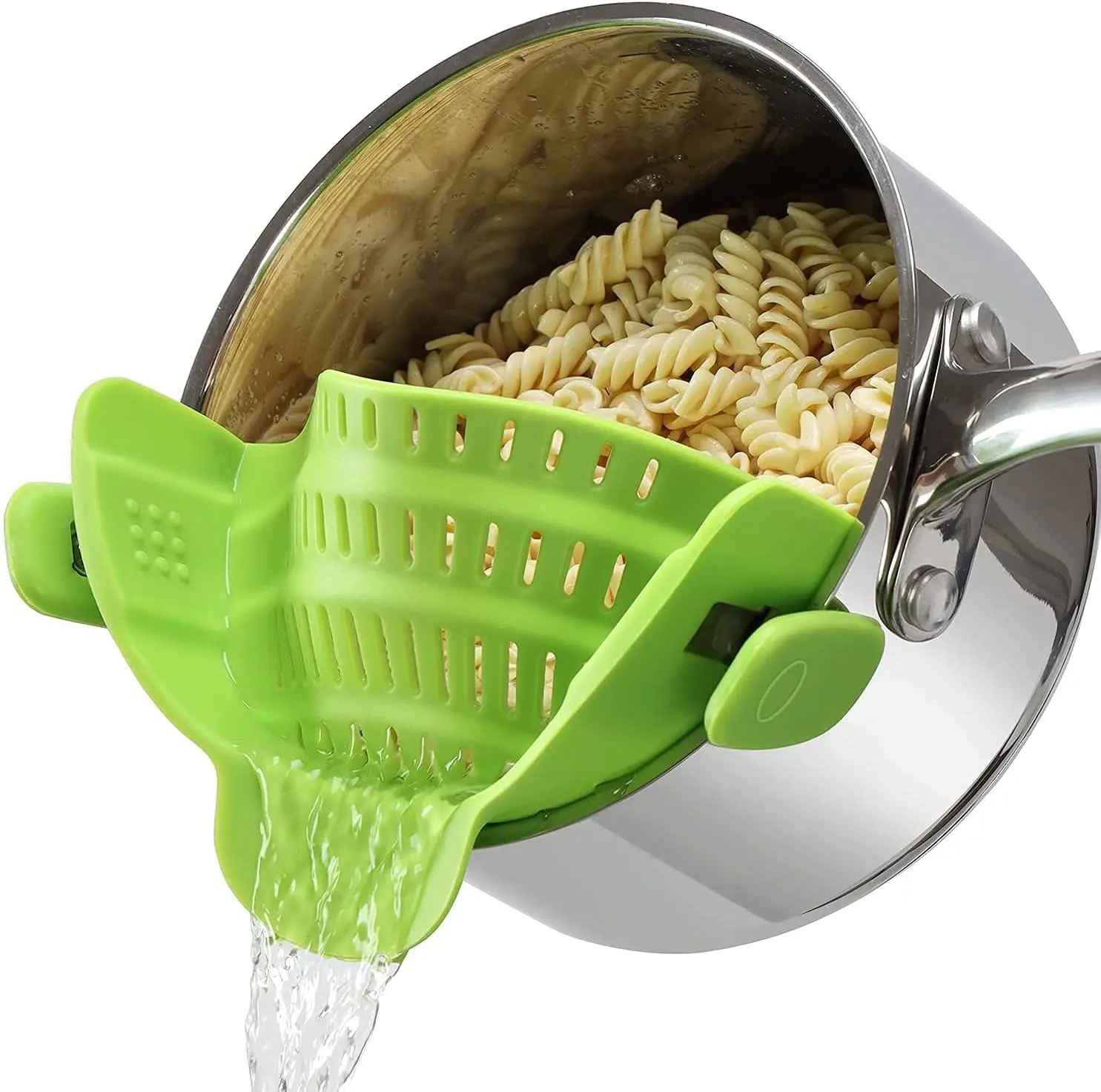 Clip on Pot Strainer Silicone Pasta Colander Heat Resistant for Spaghetti Grease Fruit Fits Most Pans Bowls