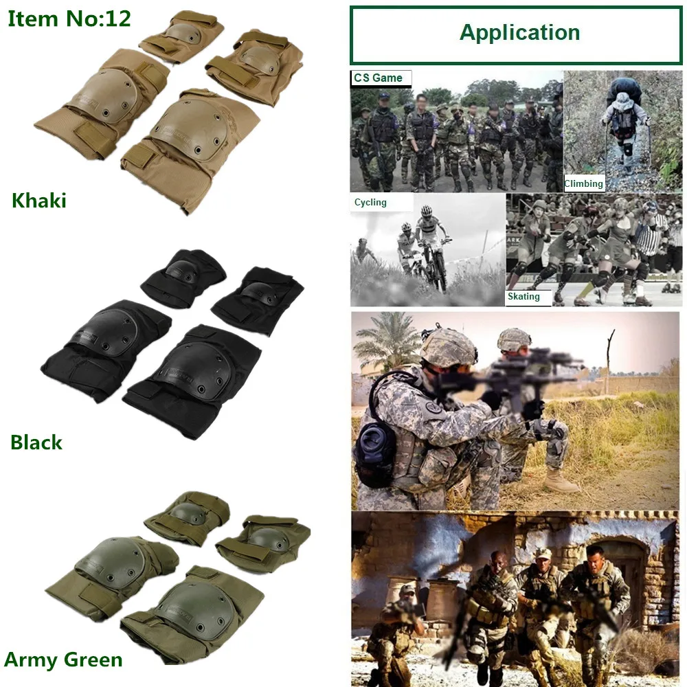 Tactical combat elbow knee pads set