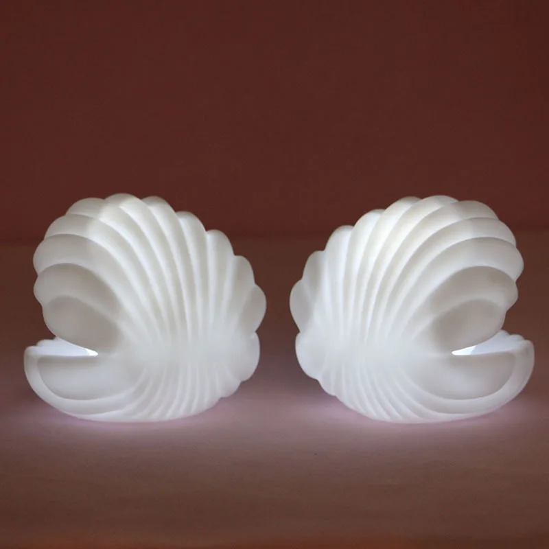 Custom Mermaidcore Led Rgb Color Pearl Clam Shell Table Lamp Night Light for Livingroom Bedroom