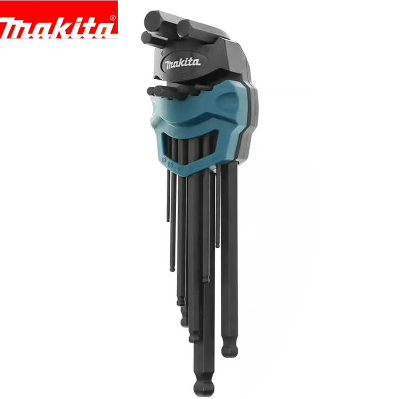 Original makita ball head L-type extended hex wrench set hex socket head screw 9pcs set maintenance tool