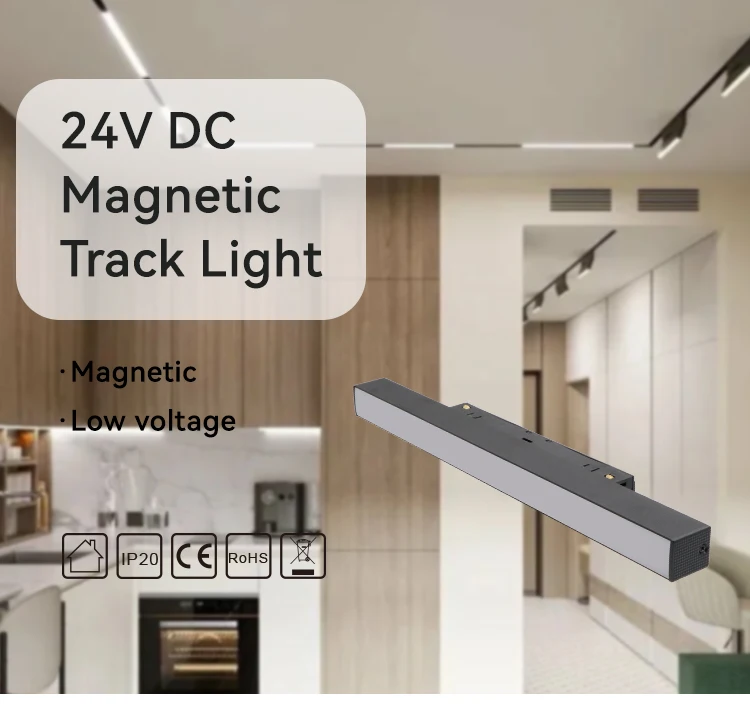 24V DC Magnetic Track Light 10W 2700K-6500K Smart Control Lighting System 20mm 24V DC Track Light