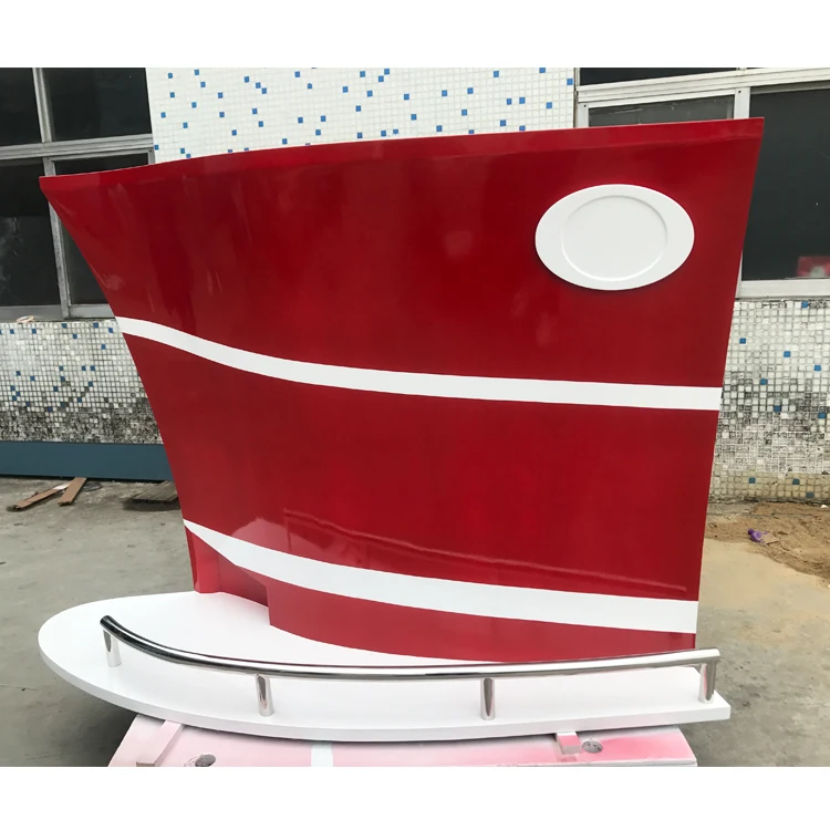 Red Color Boat Bar Table Solid Wood Home Wine Mini Bar Counter Made by Foshan Factory