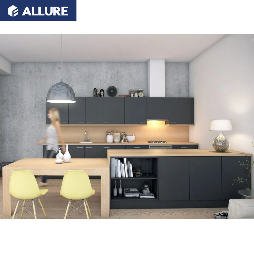 Allure flat pack prefabricated complete waterproof metal new model modern kitchen cabinet sets guangdong sale in lahore