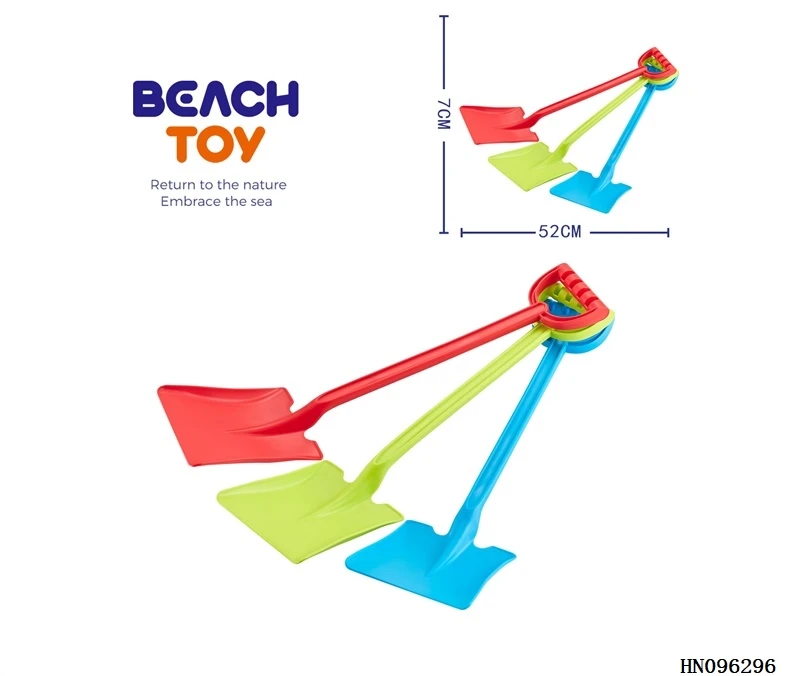 Wholesale plastic 66cm aluminium tube Summer outdoor plastic sand shovel kids beach toy