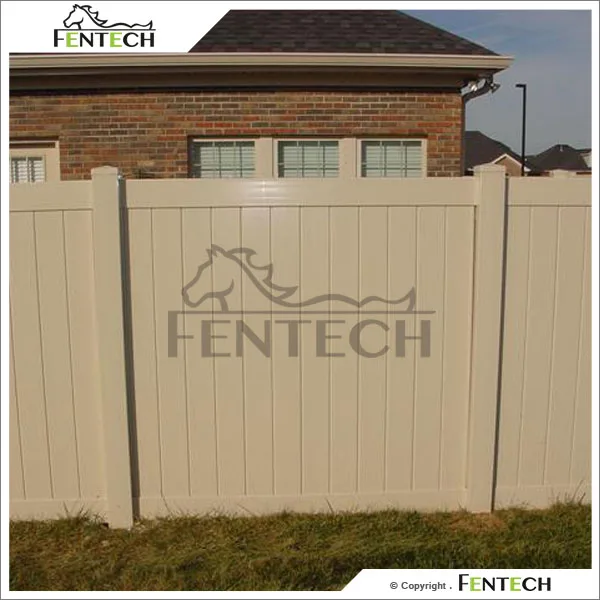 american pvc fence tan gary teak red wood Color Customization vinyl fence panels 6x8ft modern vinyl fence 5*5inch. Post