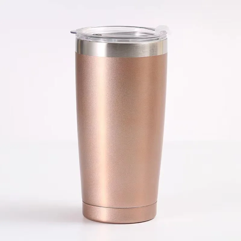 BPA-Free 20 oz Straight Egg Shape Beer Mugs Wine Tumbler Stainless Steel Vacuum Insulated Sublimation Tumblers Coffee Cups
