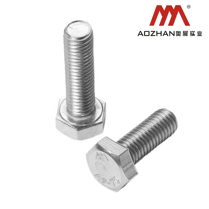 GB5783 Aozhan in 304/316 stainless steel SS  fasteners screw hexagon bolts