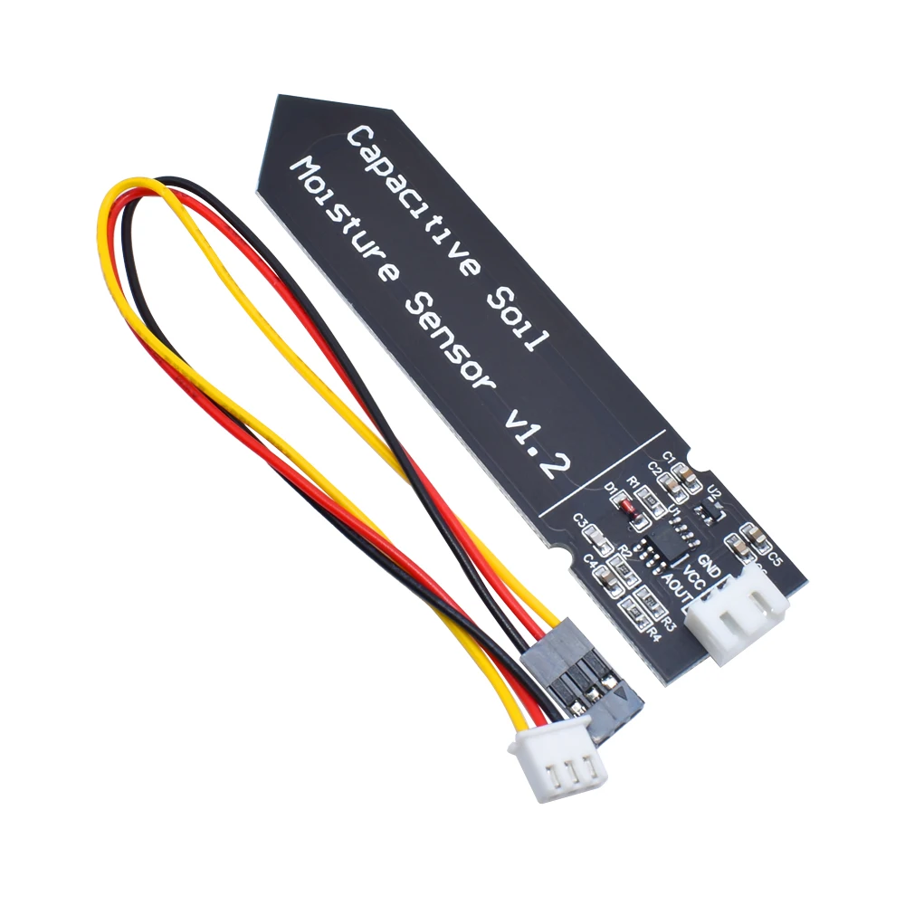 Capacitive Soil Moisture Sensor Module Not Easy to Corrode Wide Voltage Wire 3.3-5.5V Corrosion Resistant W/ Gravity