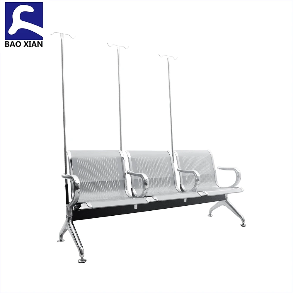 Factory Direct Sell Accept OEM Private Label Bus Station Waiting Benches 3-Seats Public Waiting Area Chair
