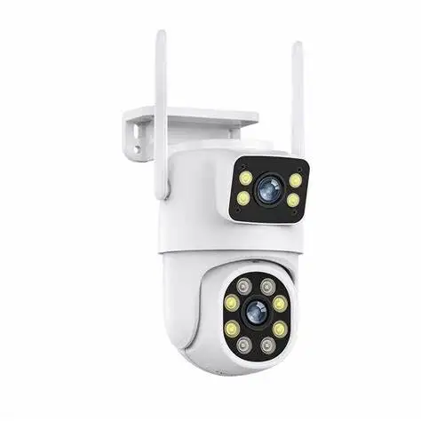 ICsee Outdoor Dual Lens PTZ WIFI Camera Dual Lens Dual Screen IP Camera Outdoor 6MP HD Auto Tracking Security CCTV Camera