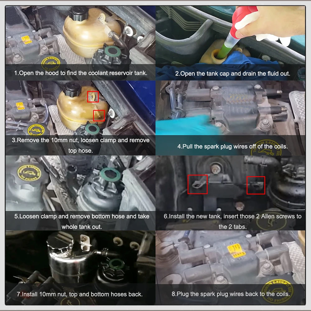 Coolant Header Expansion Overflow Water Tank & Cap Reservoir Aluminum Can For MINI Cooper S R52 R53 Car Accessories