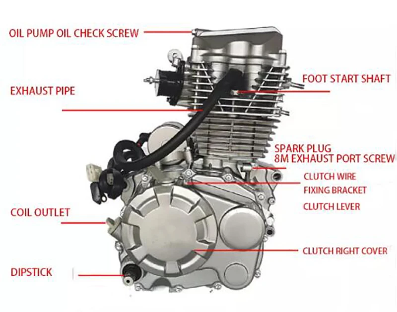 China 2 cylinder stroke 250cc 300cc 400cc 450cc  5 gears motorcycle gasoline engine
