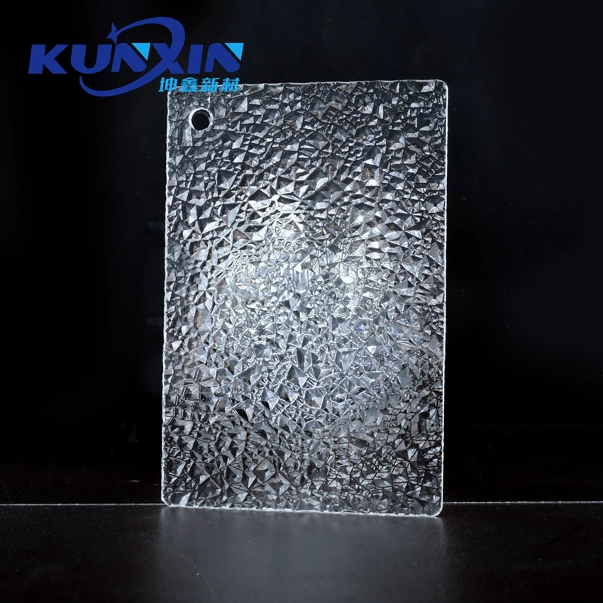 Interior Design Home Decoration PMMA Wall Panels Clear Textured Cracked Ice Pattern Acrylic Sheet