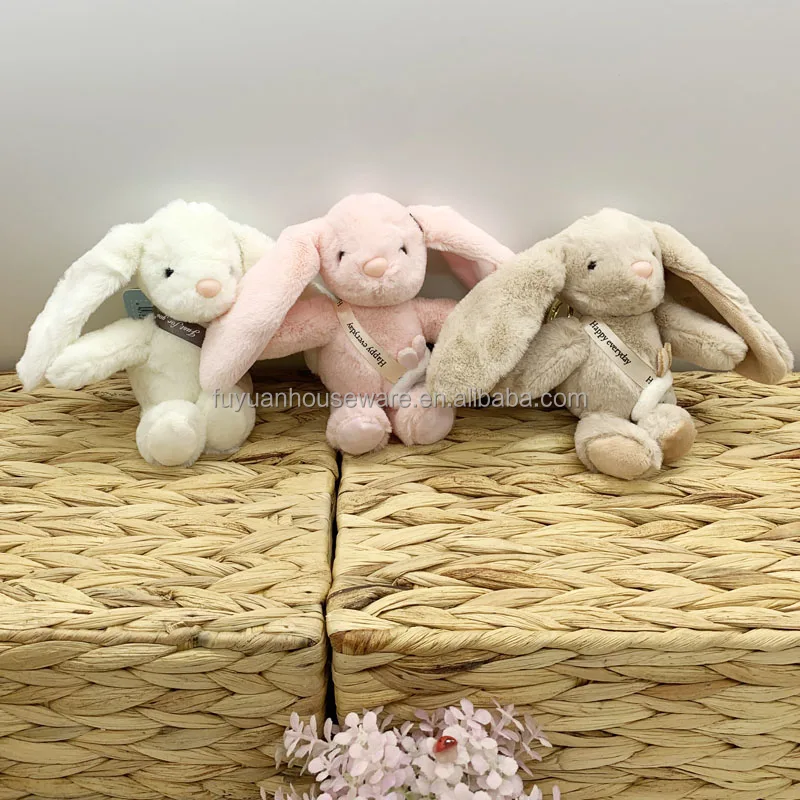 15cm Long eared Happy Rabbit with backpack,Perfume Stuffed Toys,Super soft plush toy for girl gifts with keyring phone holder