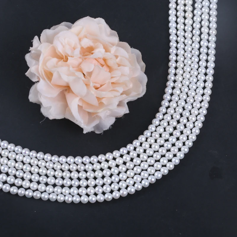 Zhuji 5-6mm Chinese Akoya Round Shape Pearl Stand For Jewelry Making