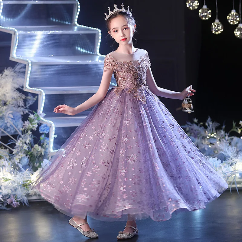 Green Horizon 2023 Wholesale Girls Boutique Clothing Children Birthday Wedding Party Wear Evening Elegant Kids Girl Dress