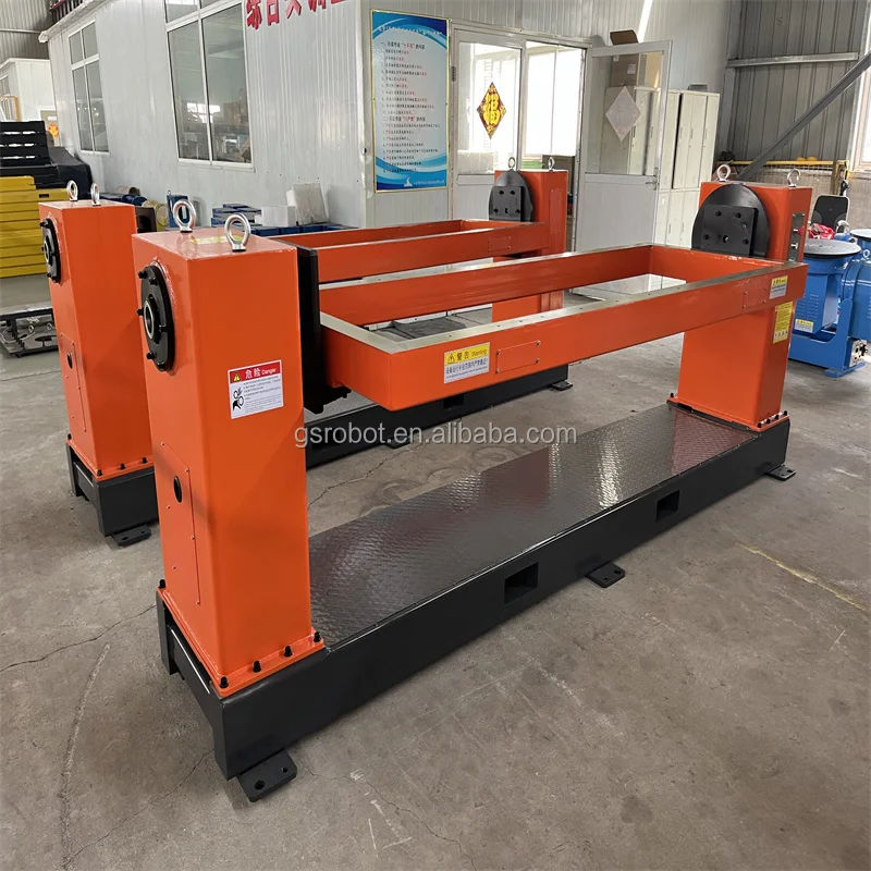 H beam steel dedicated welding workstation realizes automated welding through robot-controlled servo positioner and robot track