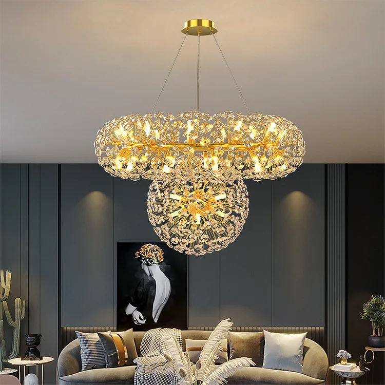 Modern simple dandelion crystal chandelier spark ball lamp Coffee shop Clothing shop all stars bedroom dining room pendant light