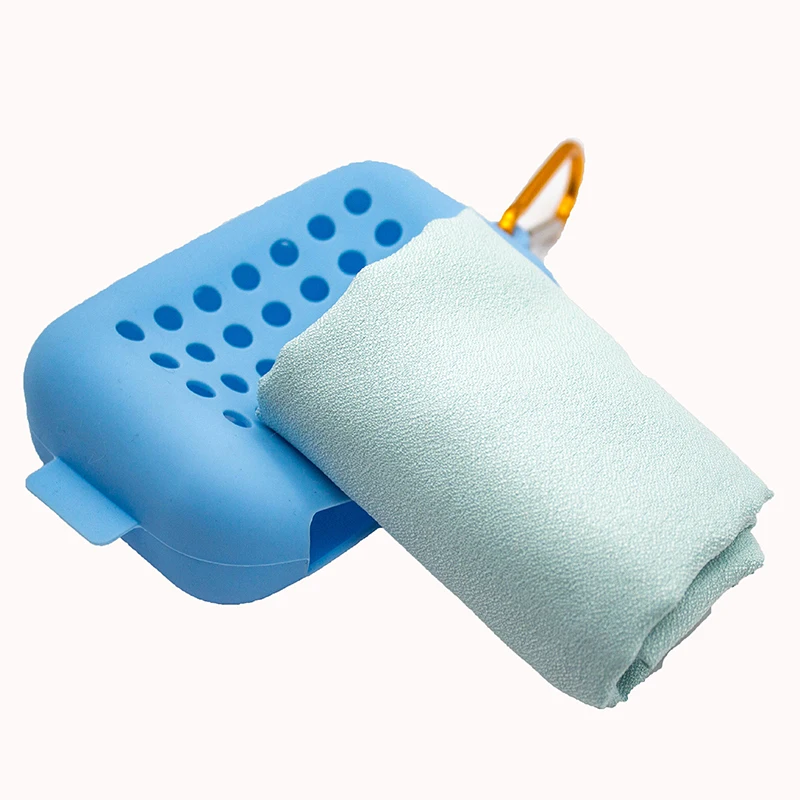 Portable Super Cooling Towel Travel Towel Quick Dry Outdoor Silicone Case Foldable Mini Compression Cool Towel