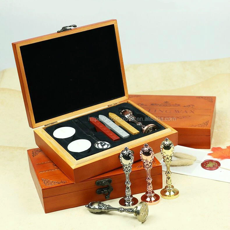 China Factory Wholesale Wooden Wax Seal Stamp & Stick Set