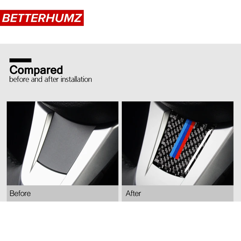 Auto Parts Carbon Fiber Sticker Car Accessory Interior Decoration Steering Wheel Cover M stripe Emblem For BMW Z4 E89 2009-2015