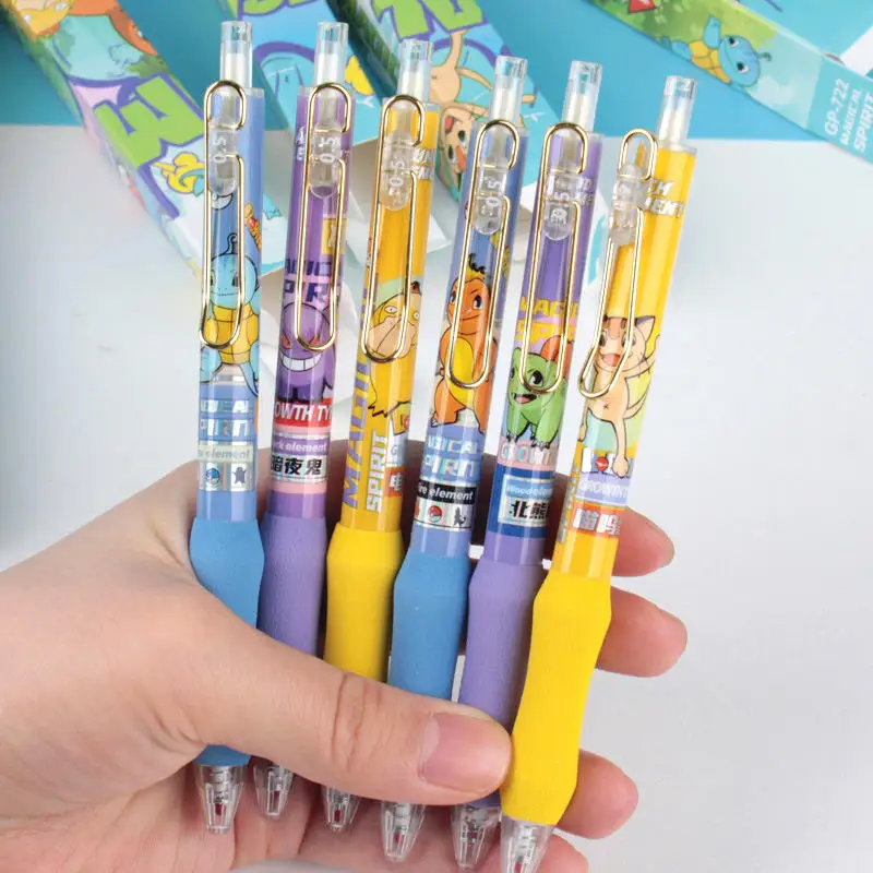 Cartoon blind box collection pen puzzle lottery student quick-drying press pen soft grip 0.5 black gel pen