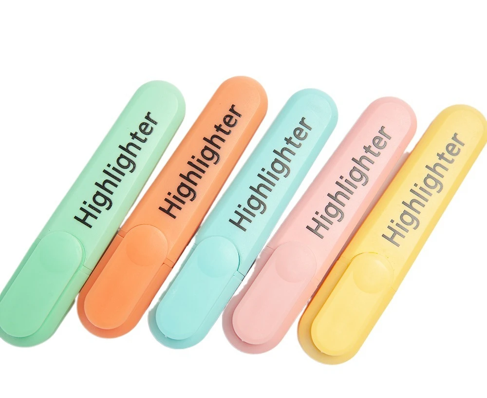 Оптовая продажа мгновенной проявки Macaroon 6 видов цветов защита глаз для нанесения хайлайтера Kawaii Пастель Маркер Набор флуоресцентный маркер для белой доски