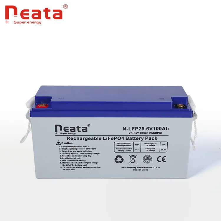 Neata Customization Power Bank Long Life Energy Storage LFP LiFePO4 25.6V 100Ah Lithium Ion Batteries
