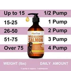 Wild Alaskan Salmon Oil Omega 3 6 9 Fish Oil Liquid with EPA & DHA Support Skin and Coat Health for Dogs