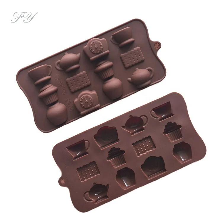 Spot wholesale wine cup teapot shape silicone chocolate mold DIY ice tray mold handmade biscuit mold