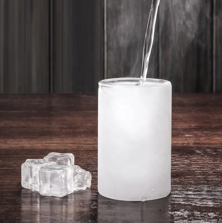 120ml Simple Double Layer Glass Transparent Water Drops Heat Resistant Borosilicate Glasses