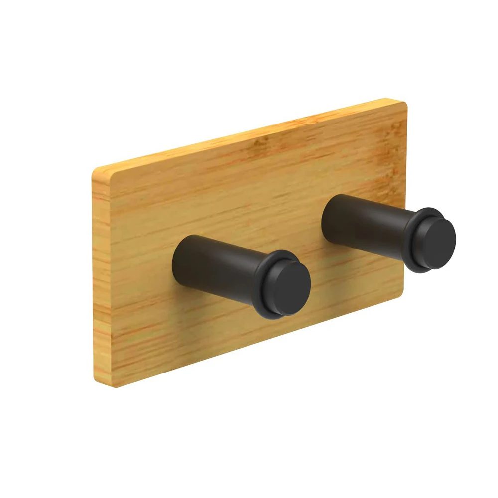 Bathroom Kitchen wall mounted bamboo self adhesive towel rack ring holder