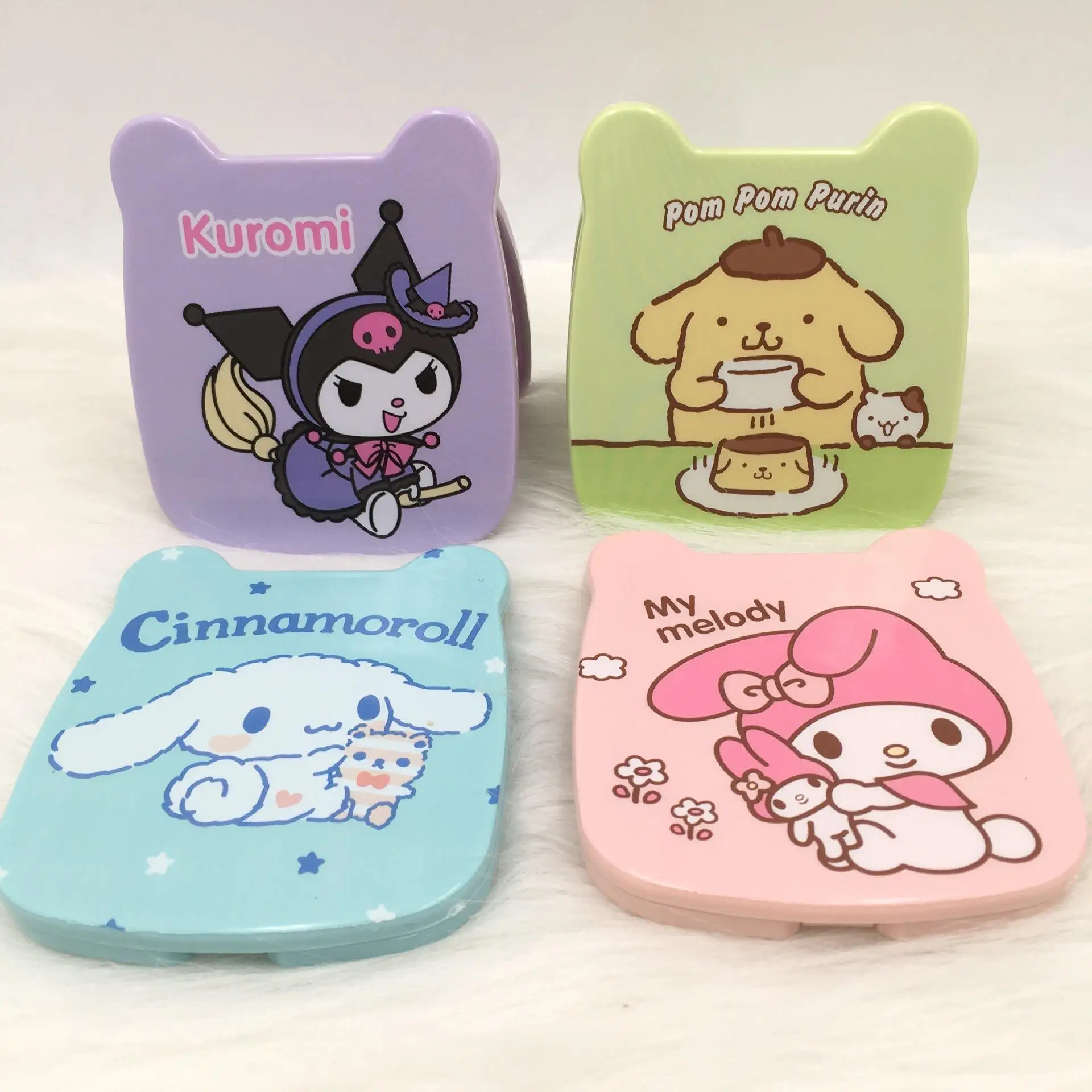 Wholesale Cartoon Cute Kuromi Sanrioed Family Pudding My Melody Comb Mirror set Carries A Small Mirror Make-up Mirror sets YY118