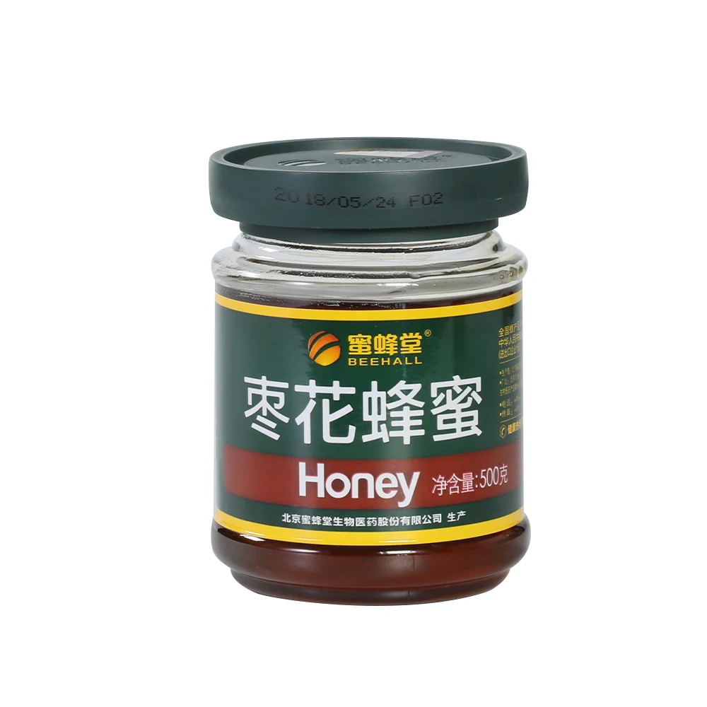 BEEHALL 500g Chinese Wholesale Natrual Mature Honey Le Miel OEM Bee Jujube Honey