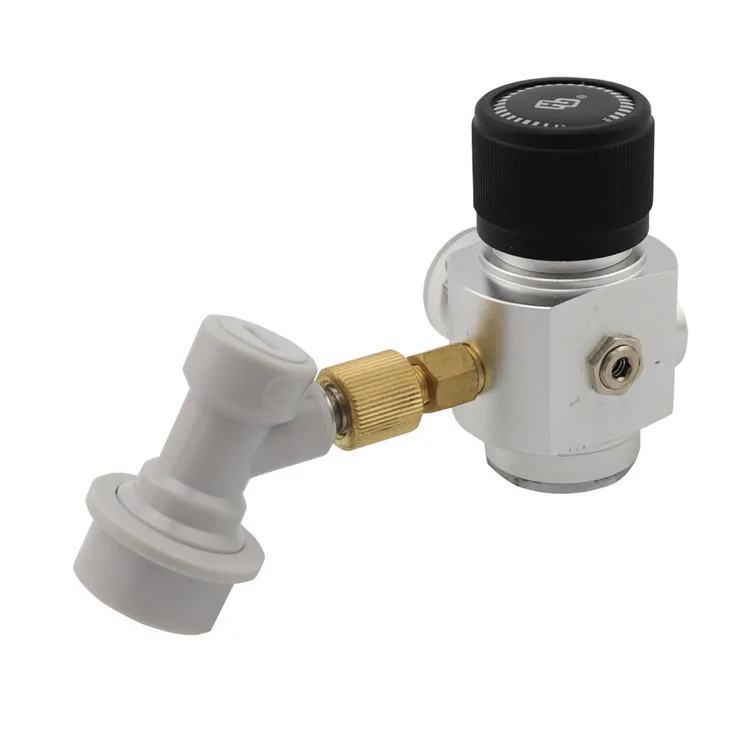 Portable Heavy Duty Mini Co2 Gas Regulator With Corny Keg Gas Ball Lock Disconnect for 16g Cylinder Regulator Homebrew Mini Keg