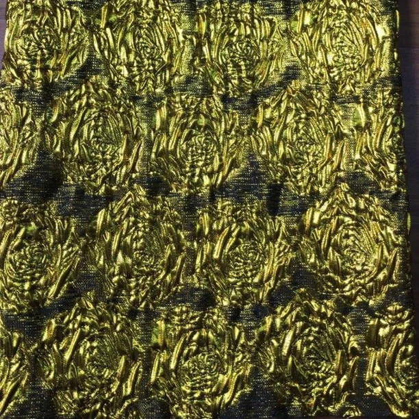 Fashion custom design silver metallic brocade jacquard cloth fabric