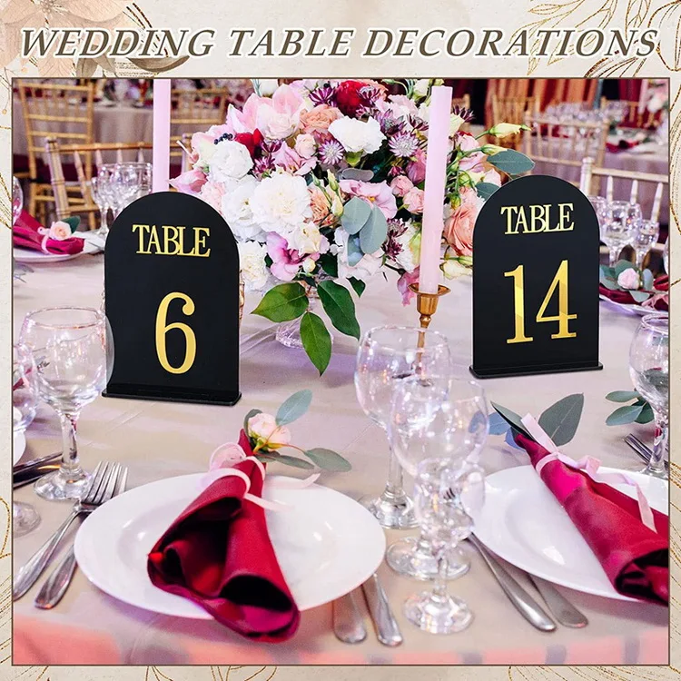 Modern New Design Gold Acrylic Arch Table Number For Reception Wedding Supplies Place Card
