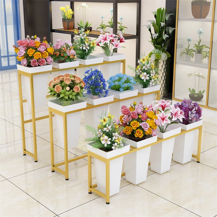 Hot Sale Commercial Wedding Outdoor Flower Stand Single Row Flower Bucket Display Stand Flower Shop Flower Stand
