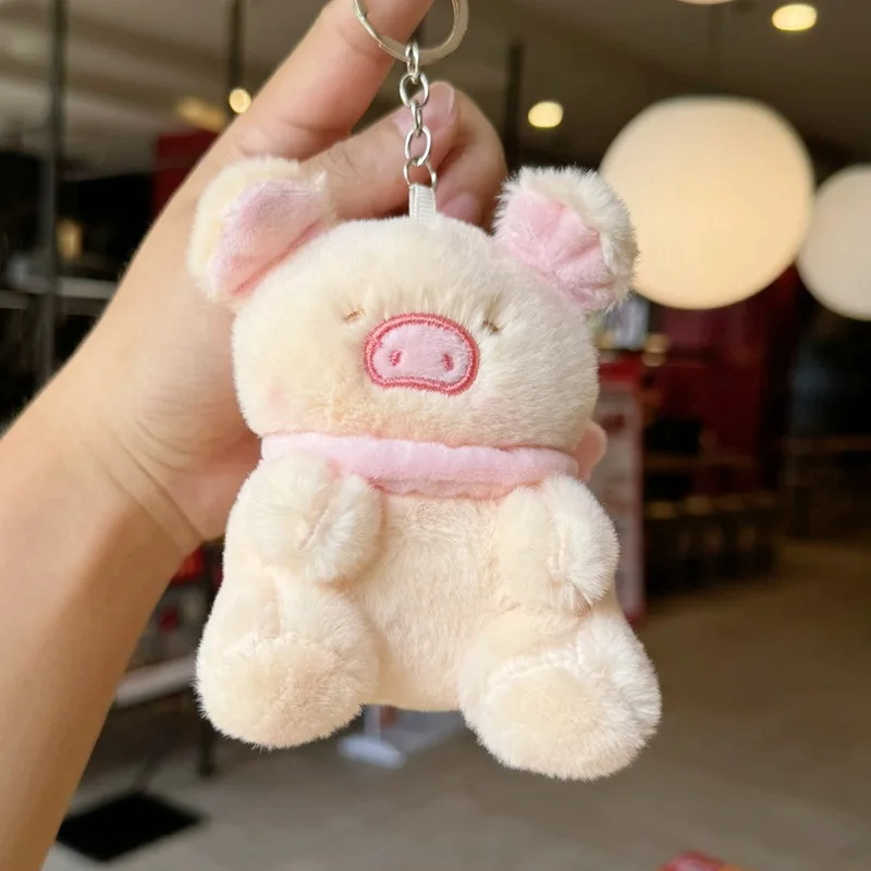 Cute Cartoon Bread Stereo Panda Car Keychain Custom Cotton Schoolbag Pendant with Logo Small Gift Accessory